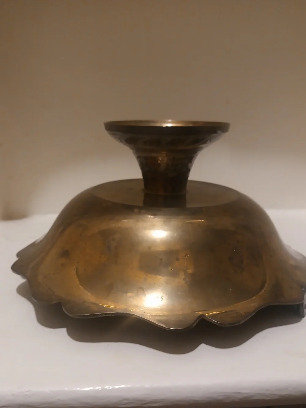 Vintage Brass Cloisonne Pedestal Basket Bowl